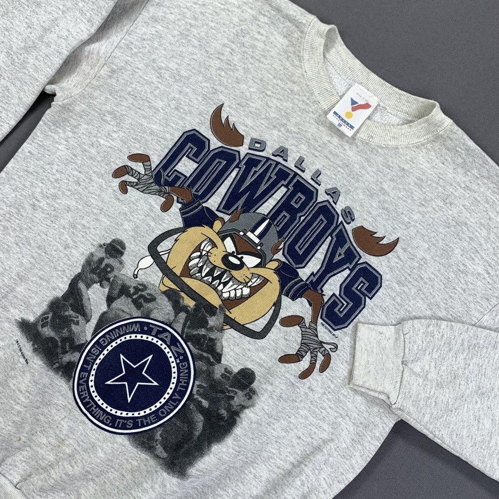 Vintage Dallas Cowboys‎ Sweatshirt Mens XL Gray NFL Football Taz Crewneck 90s